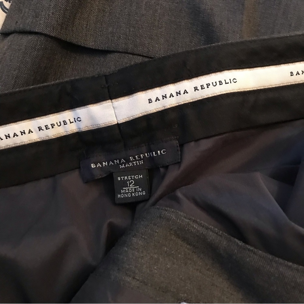 Banana Republic Martin Fit Gray Cuff Cropped Pants 12 - Picture 7 of 10